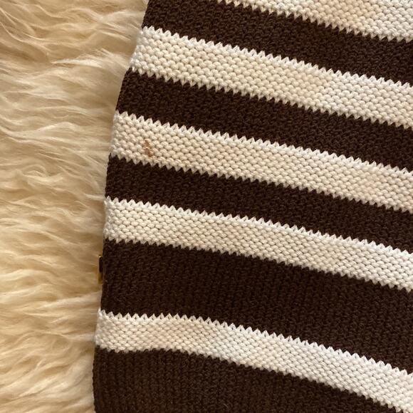 St. John Sport Women’s Brown & White Striped Cropped Knit Sweater Sz Sm - Picture 12 of 12